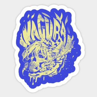 Skull Girl (cool yellow skull) Sticker